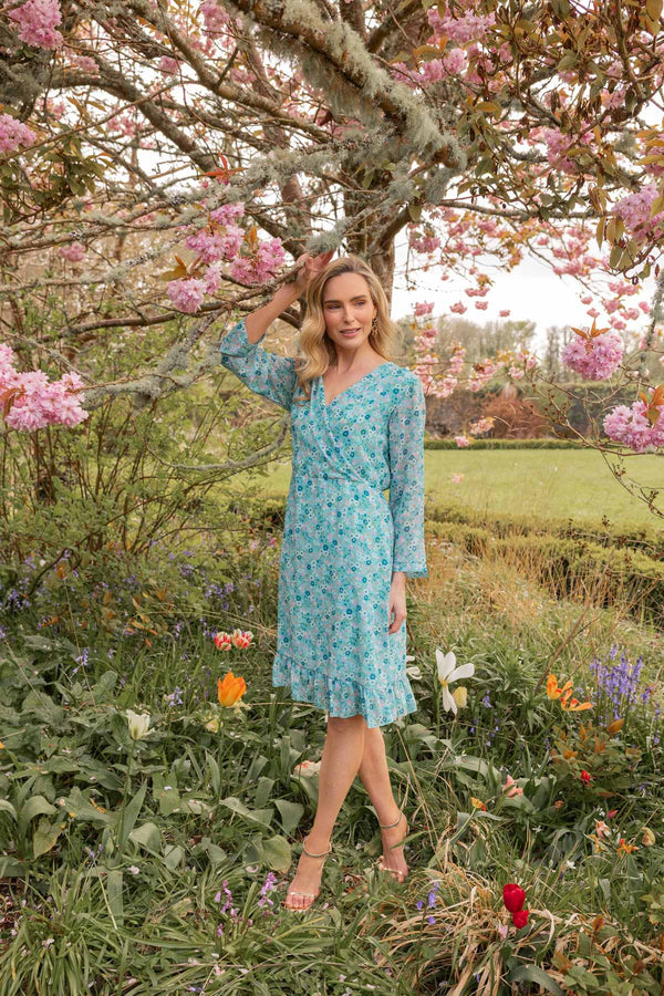 Carraig Donn Aqua Roisin Knee Length Dress