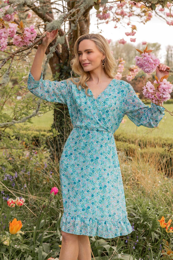 Carraig Donn Aqua Roisin Knee Length Dress