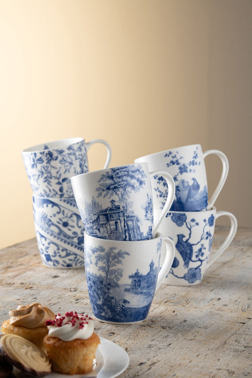 Archive Blue Mugs Set Of 6
