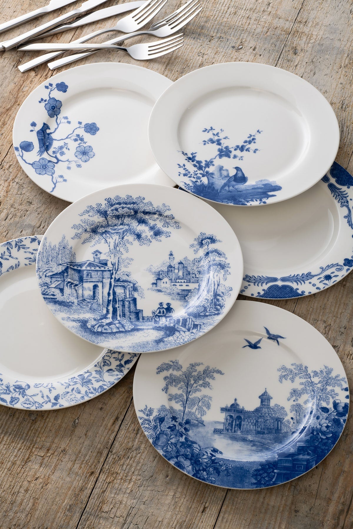 Carraig Donn Archive Blue Teaplates Set Of 6