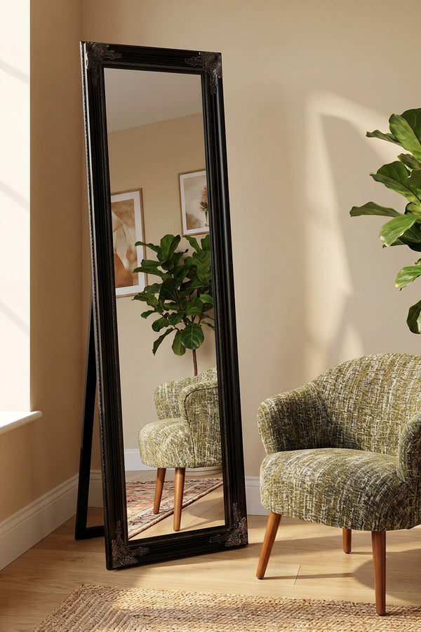 Carraig Donn Audrey Black Floor Standing Mirror