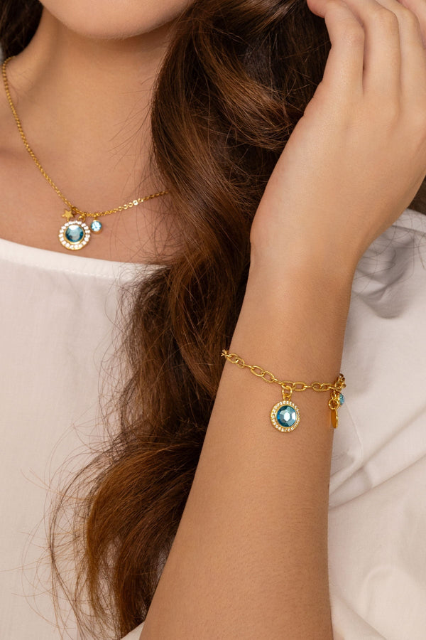 Carraig Donn August Birthstone Charm Bracelet