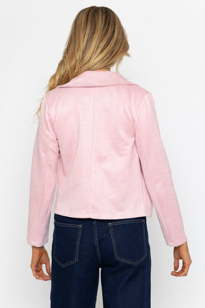 Carraig Donn Baby Pink Suede Cover Up Jacket