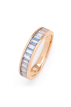 Carraig Donn Baguette Style Blue CZ Ring - Size 8