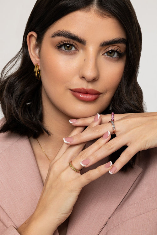 Baguette Style Yellow Stone Ring - Size 7