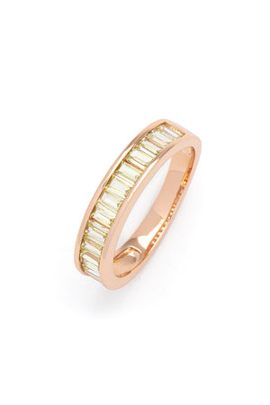 Carraig Donn Baguette Style Yellow Stone Ring - Size 7