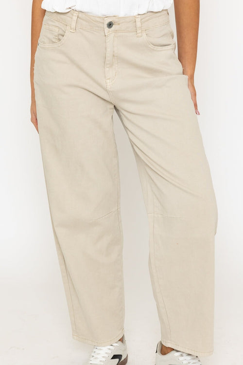 Carraig Donn Barrel Leg Jeans in Beige