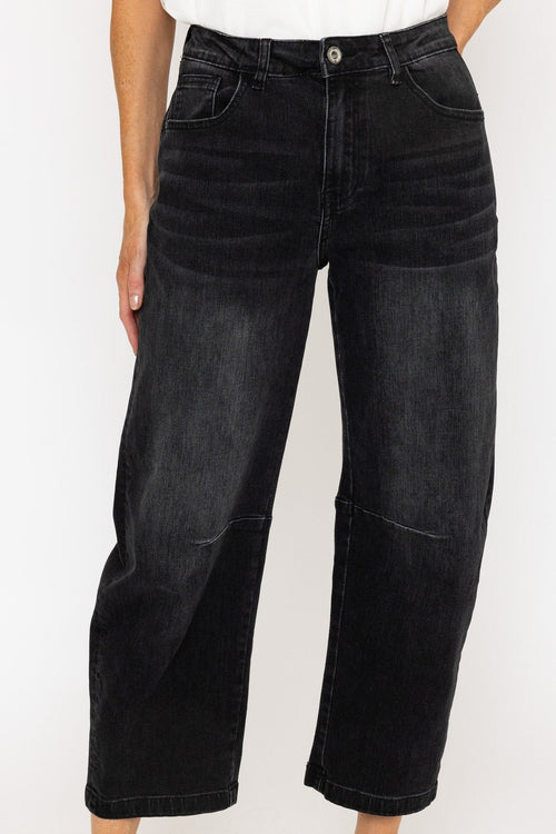 Carraig Donn Barrel Leg Jeans in Charcoal