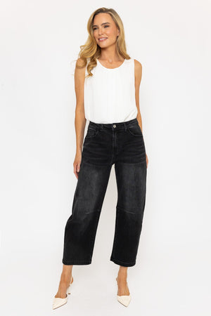 Carraig Donn Barrel Leg Jeans in Charcoal