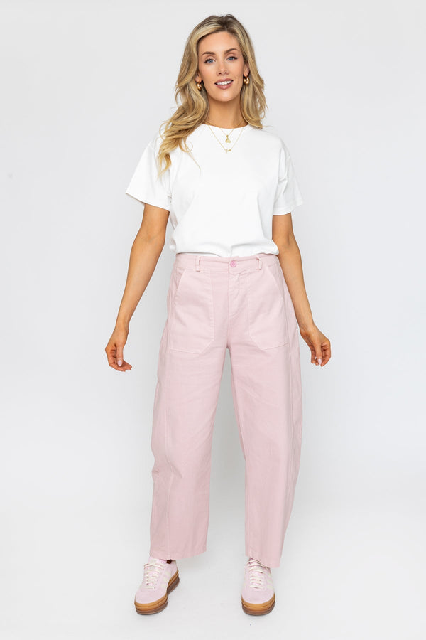 Carraig Donn Barrel Leg Jeans in Pink