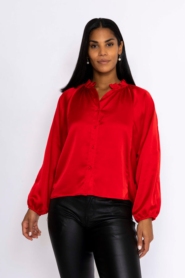 Carraig Donn Batwing Blouse in Red