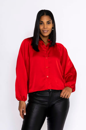 Batwing Blouse in Red