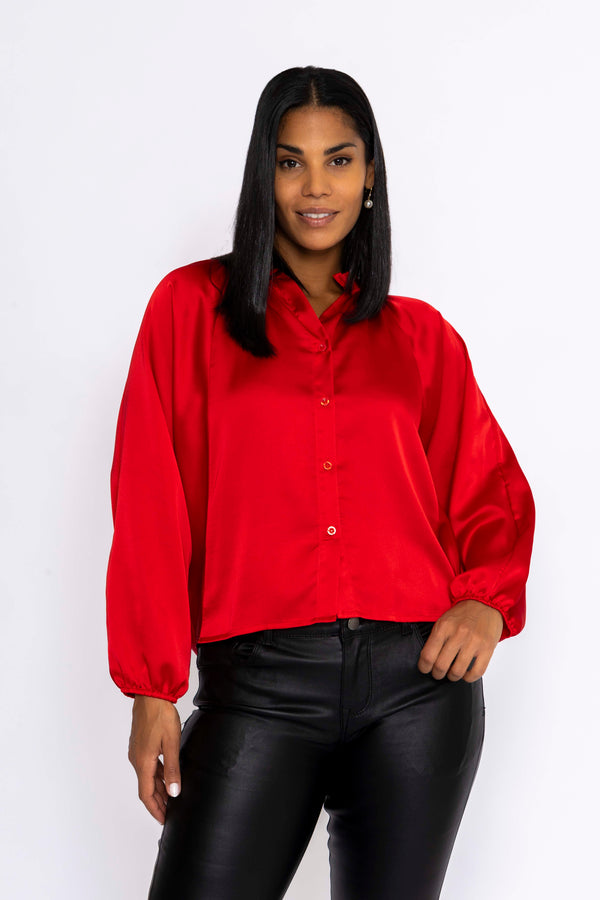 Carraig Donn Batwing Blouse in Red