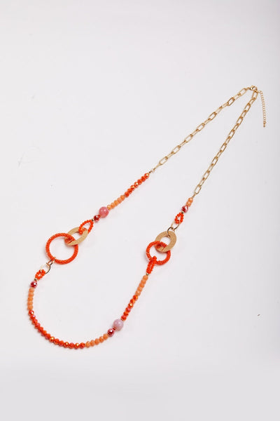Carraig Donn Beaded Orange Link Necklace