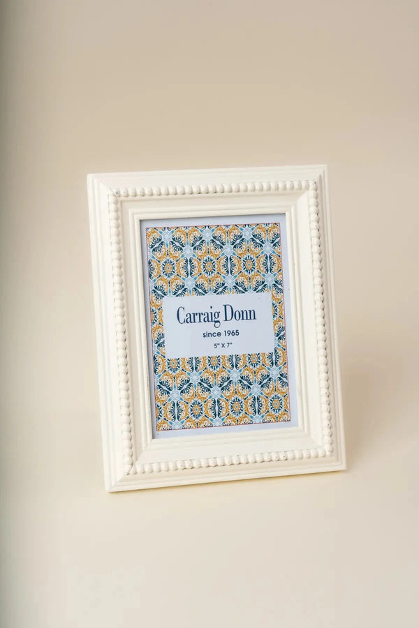 Carraig Donn Beaded White Photo Frame 5x7