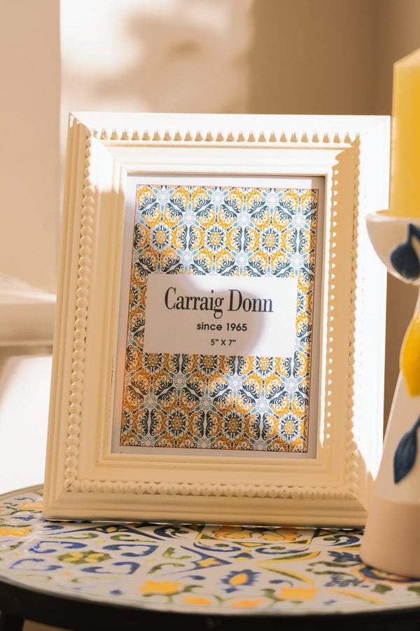 Carraig Donn Beaded White Photo Frame 5x7