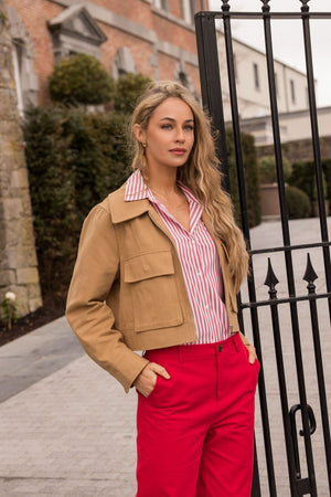 Carraig Donn Beige Cotton Utility Jacket