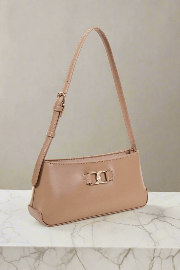Carraig Donn Beige Link Detail Shoulder Bag
