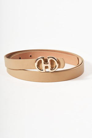 Carraig Donn Beige Metal Link Detail Belt - Size M/L