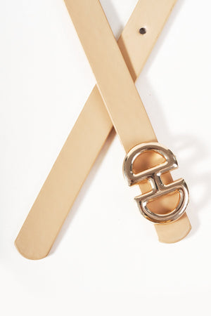 Carraig Donn Beige Metal Link Detail Belt - Size S/M