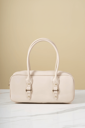 Carraig Donn Beige Patent Baguette Bag