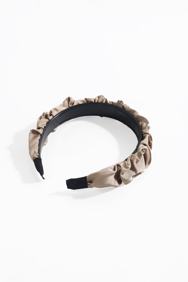 Carraig Donn Beige Satin Diamante Hairband