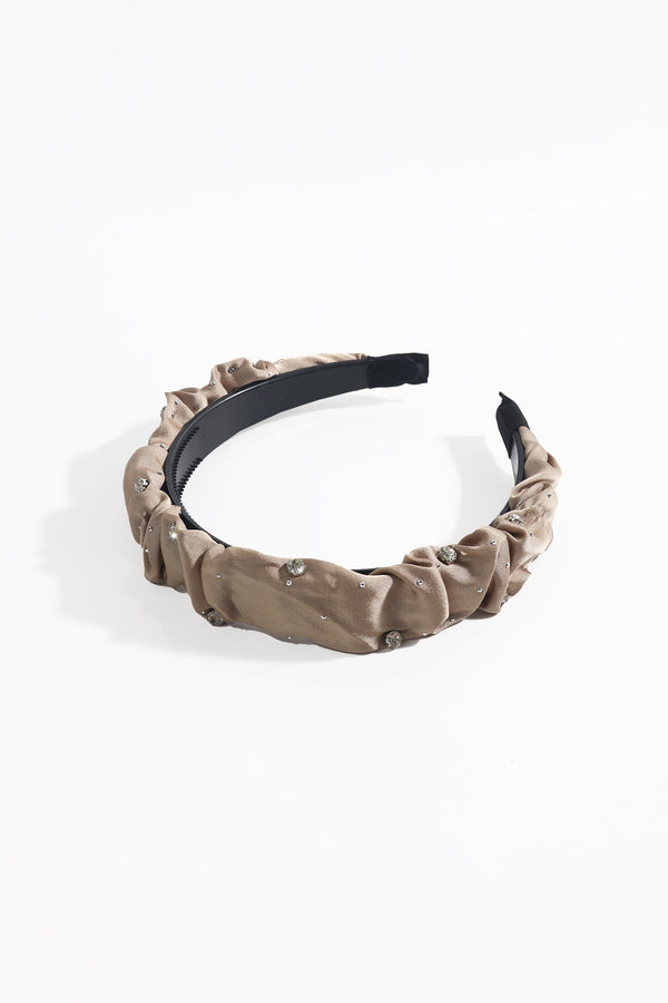 Carraig Donn Beige Satin Diamante Hairband