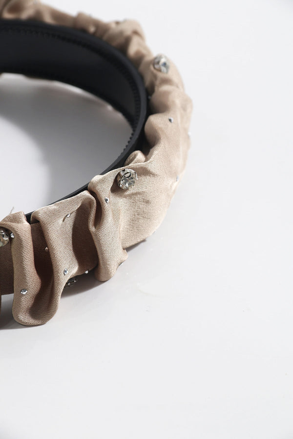 Carraig Donn Beige Satin Diamante Hairband