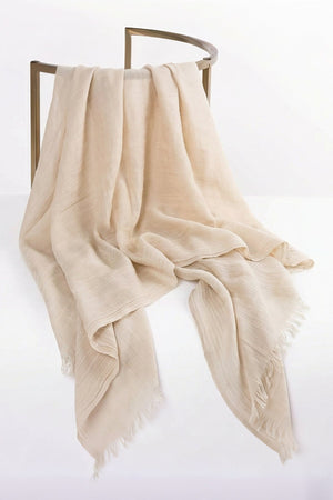 Carraig Donn Beige Soft Touch Cotton Blend Scarf