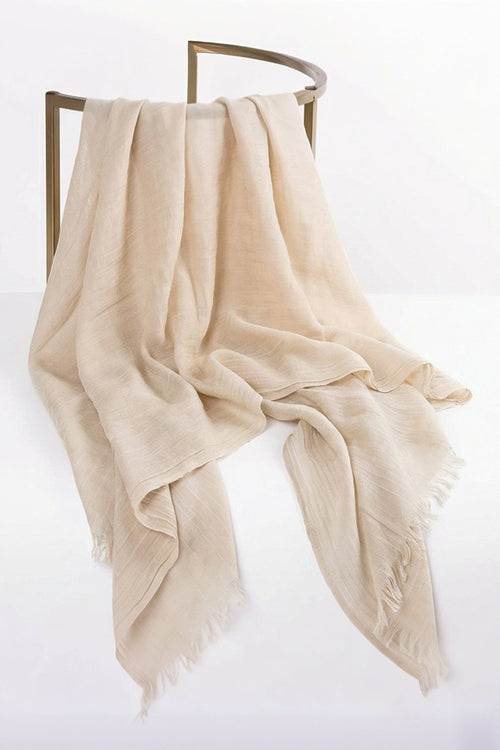 Beige Soft Touch Cotton Blend Scarf