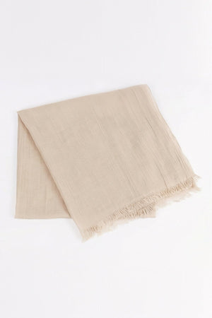 Carraig Donn Beige Soft Touch Cotton Blend Scarf