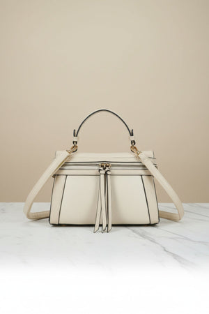 Carraig Donn Beige Zip Detail Grab Handle Bag