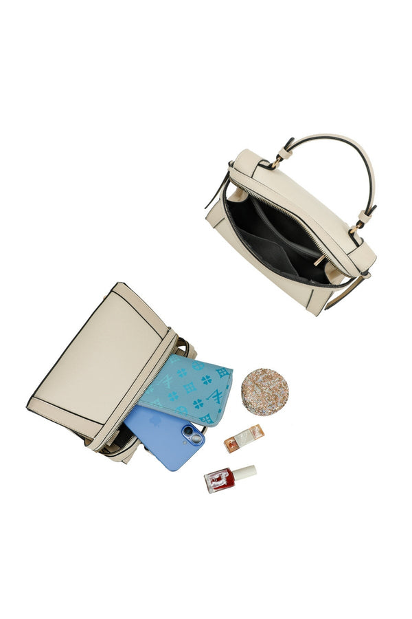 Carraig Donn Beige Zip Detail Grab Handle Bag