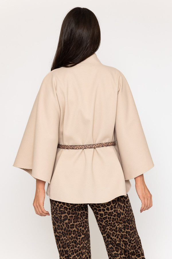 Carraig Donn Belted Cape Jacket in Beige