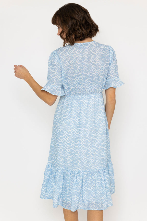 Carraig Donn Betty Midi Dress in Light Blue Print