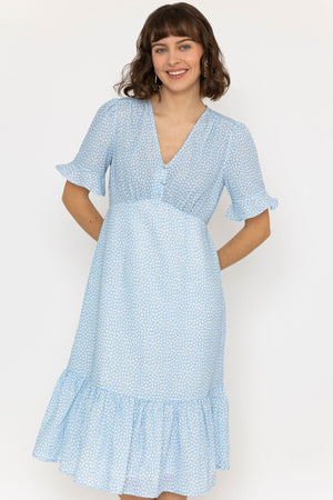 Betty Midi Dress in Light Blue Print