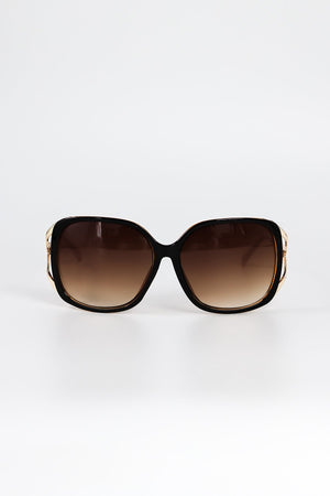 Black and Brown Contrast Arm Sunglasses