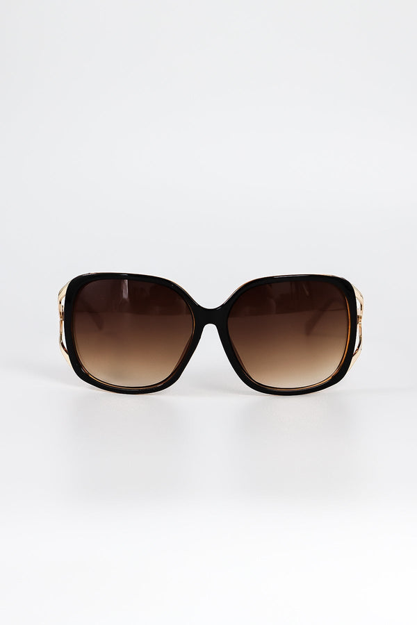 Carraig Donn Black and Brown Contrast Arm Sunglasses
