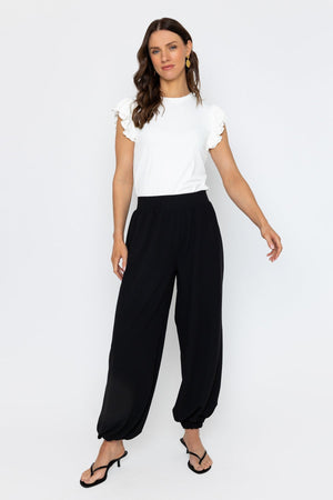 Carraig Donn Black Balloon Hem Stretch Trousers