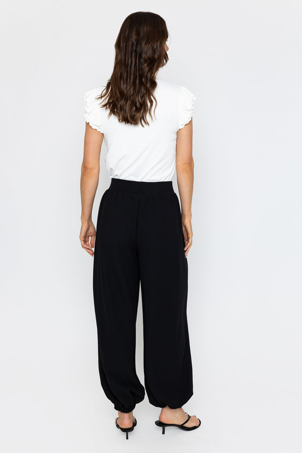 Carraig Donn Black Balloon Hem Stretch Trousers