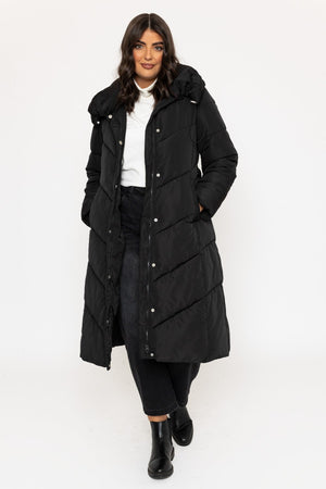 Carraig Donn Black Belted Quilted Coat
