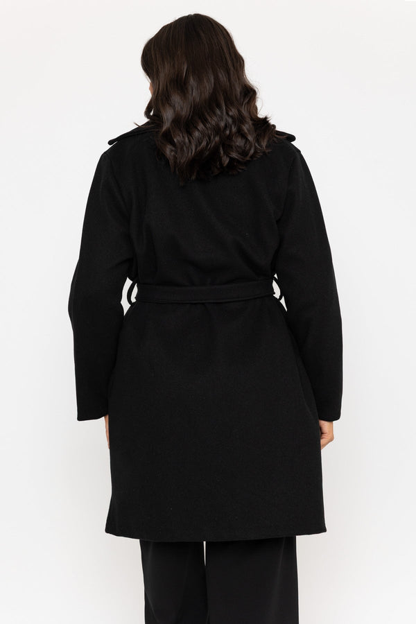 Carraig Donn Black Belted Wrap Coat