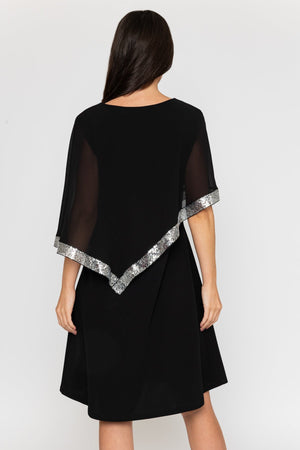 Carraig Donn Black Chiffon Cape Dress
