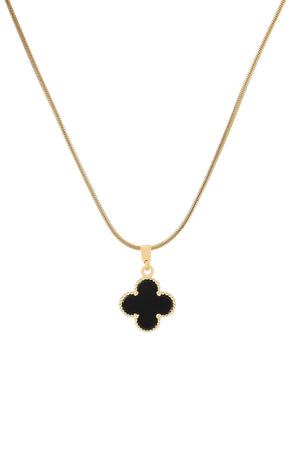 Carraig Donn Black Crystal Clover Necklace