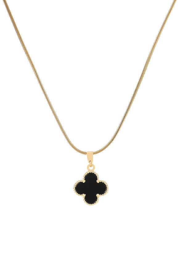 Carraig Donn Black Crystal Clover Necklace