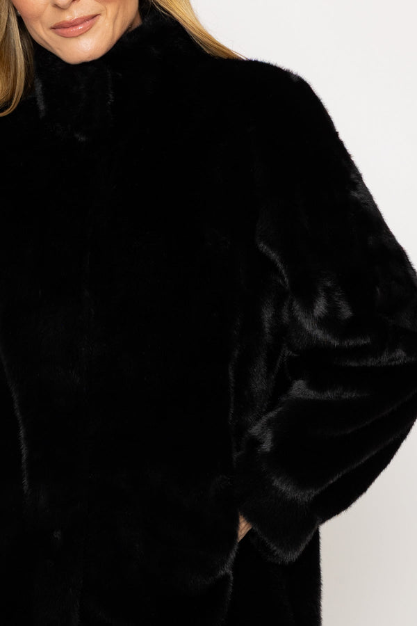 Carraig Donn Black Faux Fur Coat