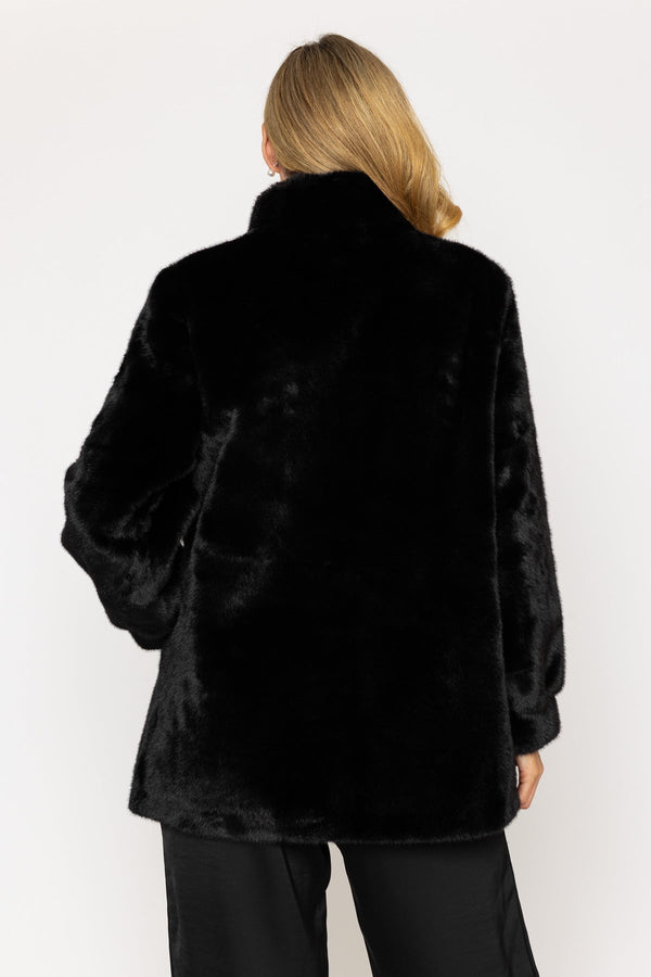 Carraig Donn Black Faux Fur Coat