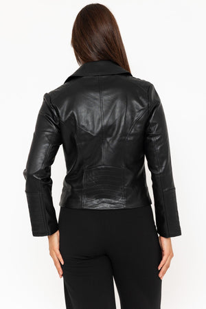 Carraig Donn Black Faux Leather Biker Jacket