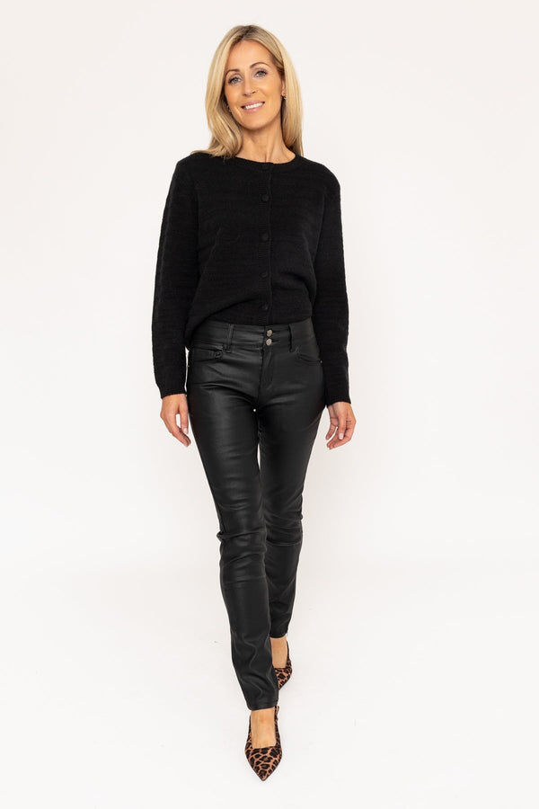 Carraig Donn Black Faux Leather Skinny Jeans