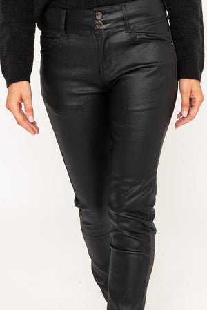 Carraig Donn Black Faux Leather Skinny Jeans